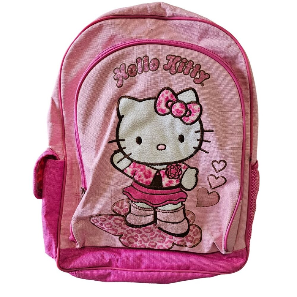 Vintage Hello Kitty Backpack 2006 Pink Satin Glitter Embroidered Sanrio FLAWS